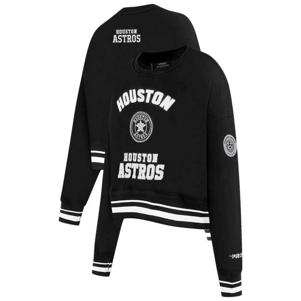 Houston Astros Pro Standard Women's Pearl Cropped Pullover Sweatshirt
- Black