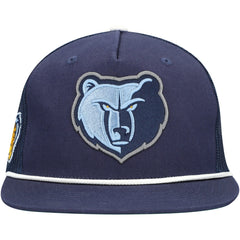 Memphis Grizzlies Roper Trucker Snapback Hat - Navy | Mitchell & Ness outlet