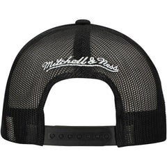 Brooklyn Nets Script Trucker Adjustable Hat - Black | Mitchell & Ness outlet
