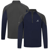 Atlanta Braves Levelwear Cadet Insignia 2.0 Raglan Quarter-Zip Jacket - Navy