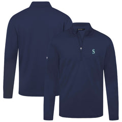 Seattle Mariners Levelwear Heron Insignia 2.0 Quarter-Zip Jacket - Navy