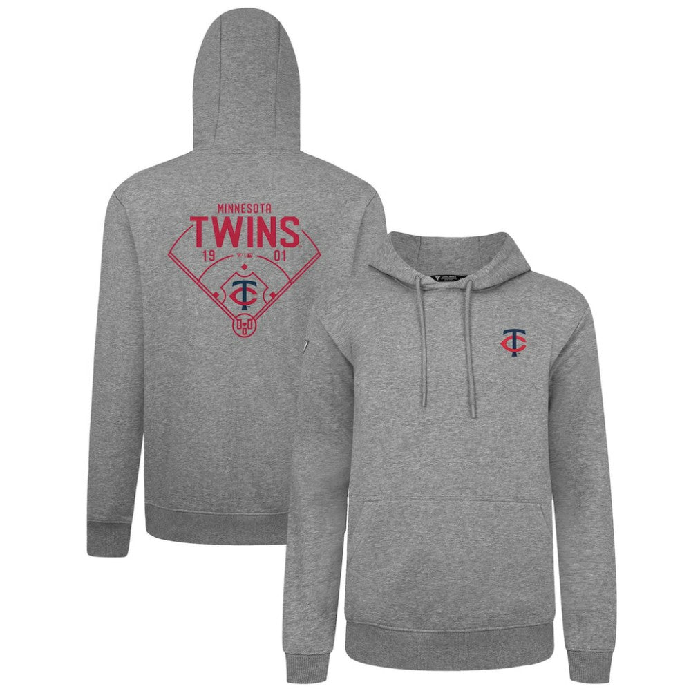 Minnesota Twins Levelwear Podium Primary Pullover Hoodie - Gray