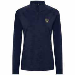 Milwaukee Brewers Levelwear Women's Amethyst Insignia 2.0 Quarter-Zip Jacket - Navy