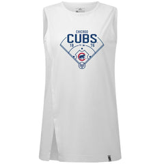 Chicago Cubs Levelwear Women's Influx Home Field Tank Top - White