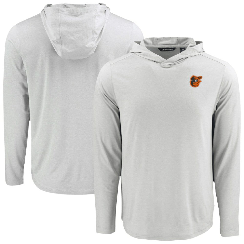 Baltimore Orioles Cutter & Buck Coastline Epic Comfort Recycled Eco Hoodie Long Sleeve T-Shirt - Gray