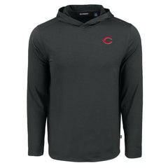Cincinnati Reds Cutter & Buck Coastline Epic Comfort Recycled Eco Hoodie Long Sleeve T-Shirt - Black