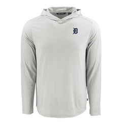 Detroit Tigers Cutter & Buck Coastline Epic Comfort Recycled Eco Hoodie Long Sleeve T-Shirt - Gray