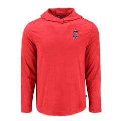 Cleveland Guardians Cutter & Buck Coastline Epic Comfort Recycled Eco Hoodie Long Sleeve T-Shirt - Red
