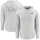 Atlanta Braves Cutter & Buck Coastline Epic Comfort Recycled Eco Hoodie Long Sleeve T-Shirt - Gray