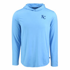 Kansas City Royals Cutter & Buck Coastline Epic Comfort Recycled Eco Hoodie Long Sleeve T-Shirt - Powder Blue