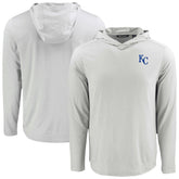 Kansas City Royals Cutter & Buck Coastline Epic Comfort Recycled Eco Hoodie Long Sleeve T-Shirt - Gray