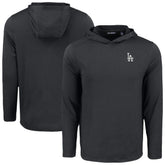 Los Angeles Dodgers Cutter & Buck Coastline Epic Comfort Recycled Eco Hoodie Long Sleeve T-Shirt - Black