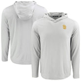 San Diego Padres Cutter & Buck Coastline Epic Comfort Recycled Eco Hoodie Long Sleeve T-Shirt - Gray