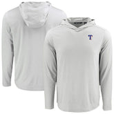 Texas Rangers Cutter & Buck Coastline Epic Comfort Recycled Eco Hoodie Long Sleeve T-Shirt - Gray