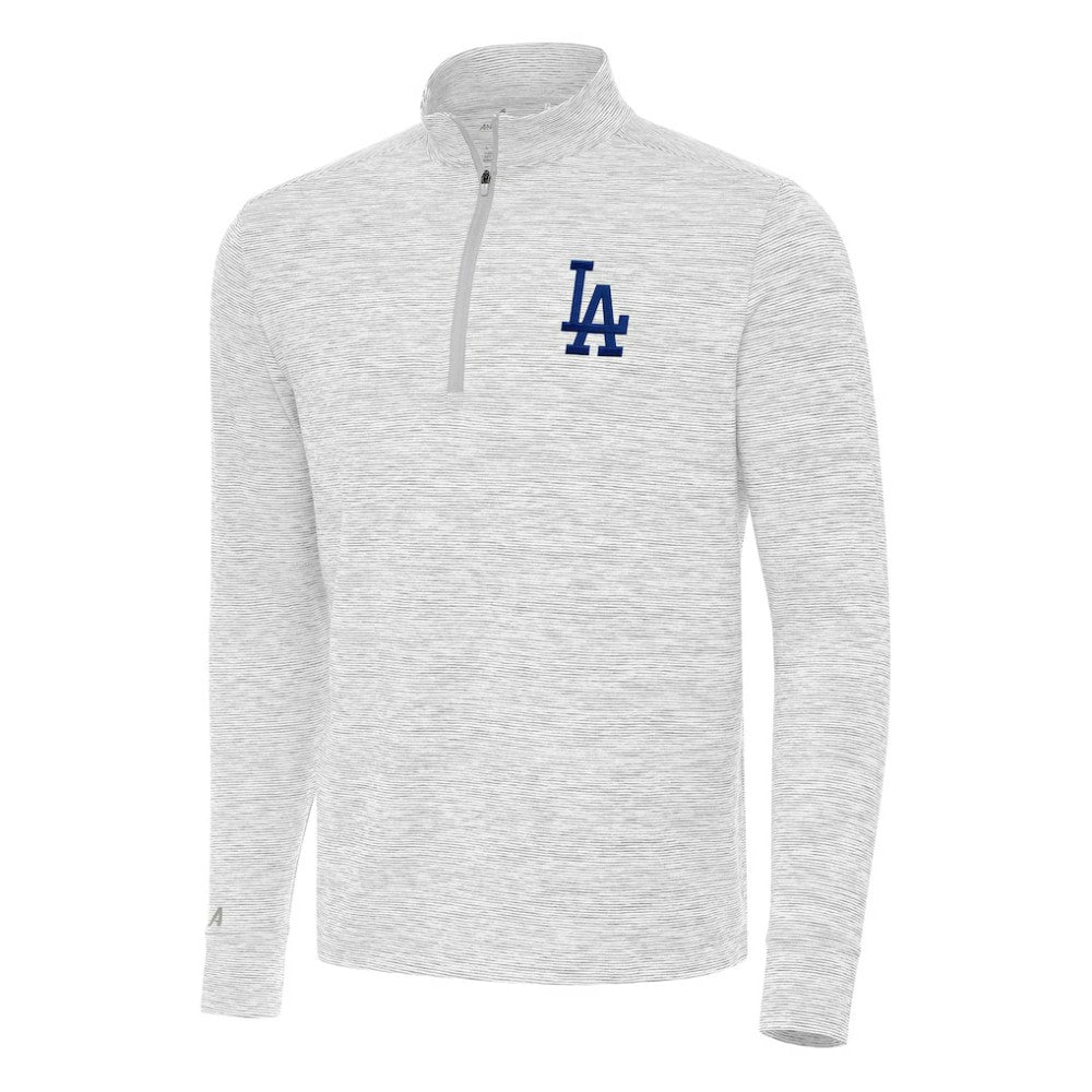 Los Angeles Dodgers Antigua Cause Quarter-Zip Top - Gray/White