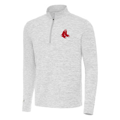 Boston Red Sox Antigua Cause Quarter-Zip Top - Gray/White