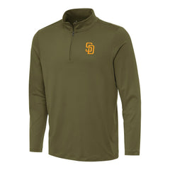 San Diego Padres Antigua Reprocess Quarter-Zip Top - Olive