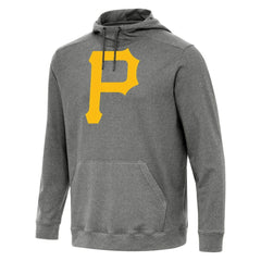Pittsburgh Pirates Antigua Cloud Pullover Hoodie - Heather Black