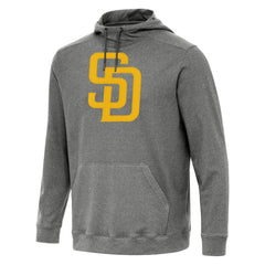 San Diego Padres Antigua Cloud Pullover Hoodie - Heather Black
