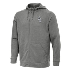 Chicago White Sox Antigua Effortless Full-Zip Hooded Jacket - Heather Black