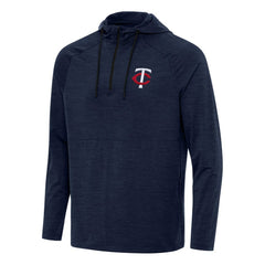 Minnesota Twins Antigua Spikes Quarter-Zip Pullover Hoodie - Heather Navy