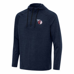 Cleveland Guardians Antigua Spikes Quarter-Zip Pullover Hoodie - Heather Navy