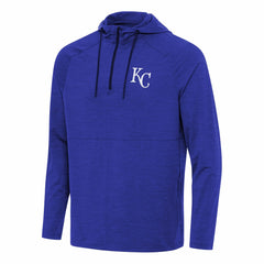 Kansas City Royals Antigua Spikes Quarter-Zip Pullover Hoodie - Heather Royal