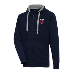 Minnesota Twins Antigua Big & Tall Victory Full-Zip Hoodie Jacket - Navy