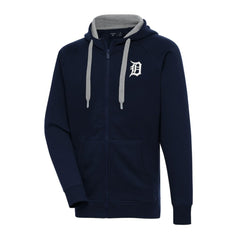 Detroit Tigers Antigua Big & Tall Victory Full-Zip Hoodie Jacket - Navy