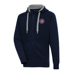Chicago Cubs Antigua Big & Tall Victory Full-Zip Hoodie Jacket - Navy