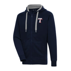 Texas Rangers Antigua Big & Tall Victory Full-Zip Hoodie Jacket - Navy