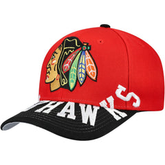 Chicago Blackhawks Mitchell & Ness Underarch Two-Tone Pro Crown Snapback Hat Red/Black