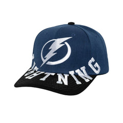 Tampa Bay Lightning Mitchell & Ness Underarch Two-Tone Pro Crown Snapback Hat Blue/Black
