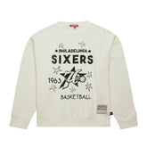 Philadelphia 76ers Women's Hardwood Classics Pullover Sweatshirt - Cream | Mitchell & Ness online