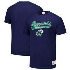 Dallas Mavericks Hardwood Classics Felt Applique Slub T-Shirt sale - Navy | Mitchell & Ness online