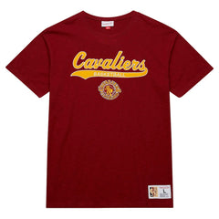 Cleveland Cavaliers Hardwood Classics Felt Applique Slub T-Shirt sale - Wine | Mitchell & Ness online