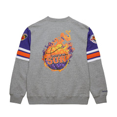 Phoenix Suns Hardwood Classics All Over 4.0 Pullover Sweatshirt - Heather Gray | Mitchell & Ness on sale
