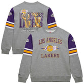 Los Angeles Lakers Hardwood Classics All Over 4.0 Pullover Sweatshirt - Heather Gray | Mitchell & Ness for sale