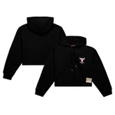 Chicago Bulls Women's Hardwood Classics Cropped Pullover Hoodie - Black | Mitchell & Ness online