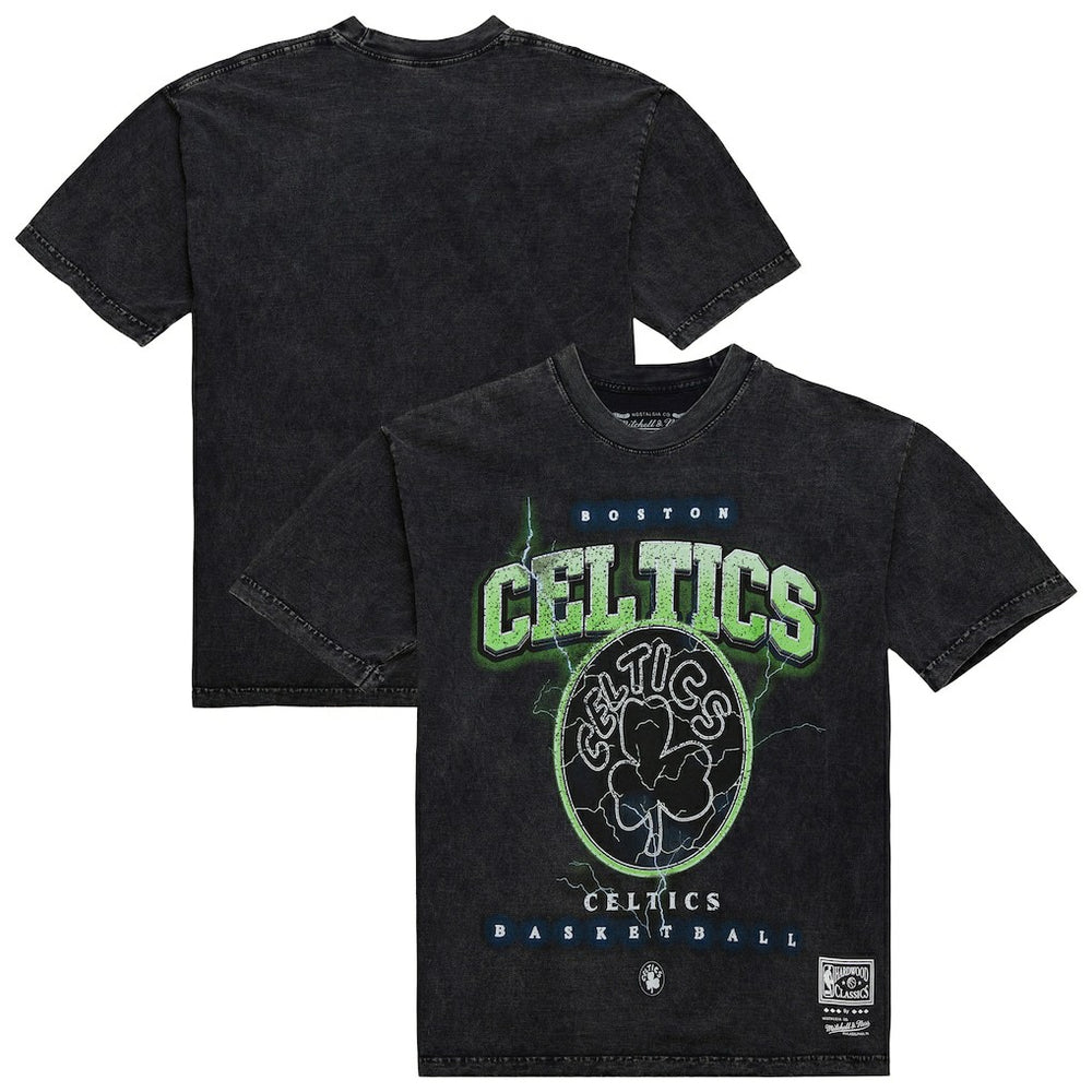 Boston Celtics Unisex Hardwood Classics Vintage Voltage Premium Heavyweight T-Shirt - Black | Mitchell & Ness sale