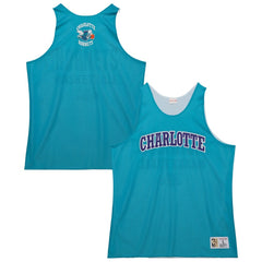 Charlotte Hornets Hardwood Classics Reversible Mesh Practice Jersey - Teal/White | Mitchell & Ness cheap