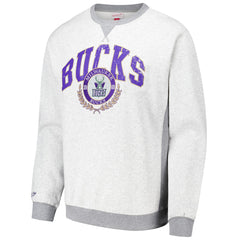 Milwaukee Bucks Vintage Logo Pullover Sweatshirt - Heather Gray | Mitchell & Ness on sale