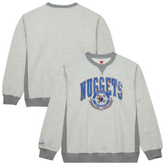 Denver Nuggets Vintage Logo Pullover Sweatshirt sale - Heather Gray | Mitchell & Ness cheap