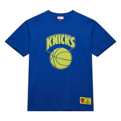 New York Knicks Hardwood Classics Neon Nights Premium T-Shirt - Blue | Mitchell & Ness shop