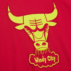 Chicago Bulls Hardwood Classics Neon Nights Premium T-Shirt sale - Red | Mitchell & Ness outlet