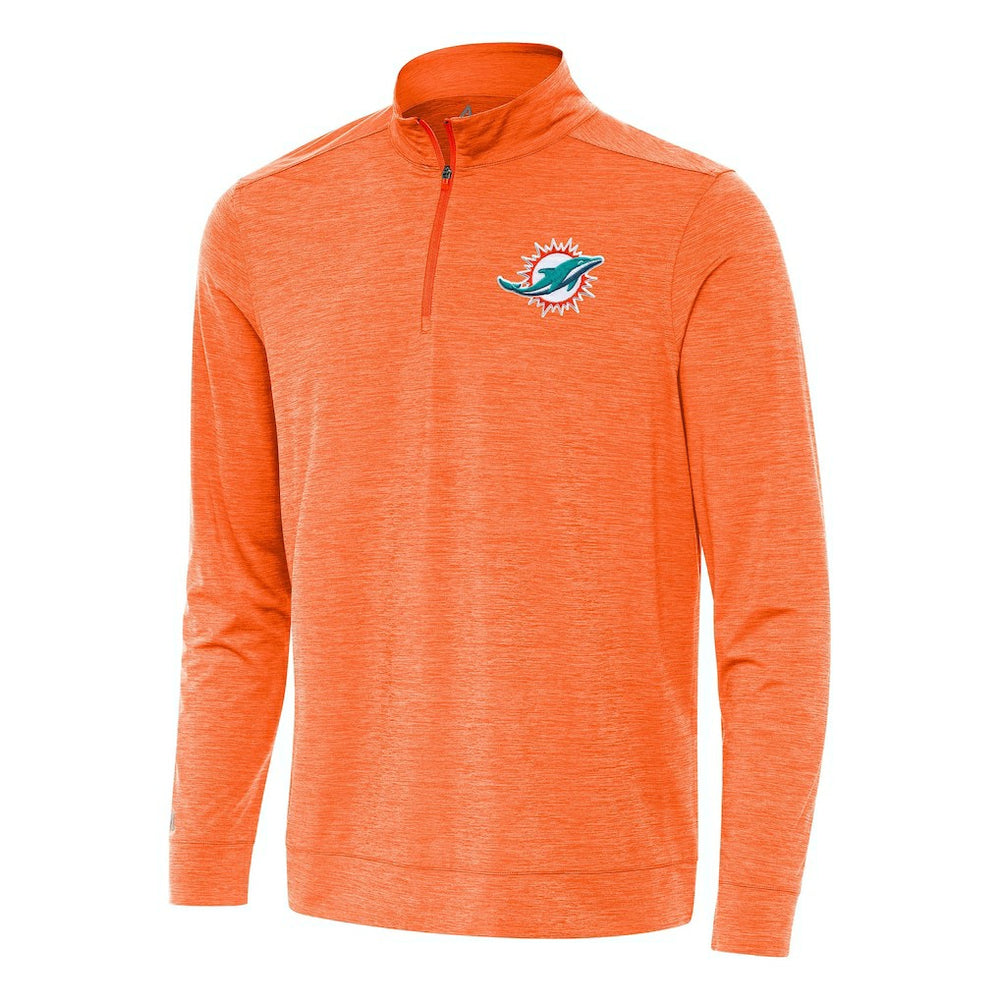 Miami Dolphins Antigua Bright Quarter-Zip Top - Heather Orange outlet