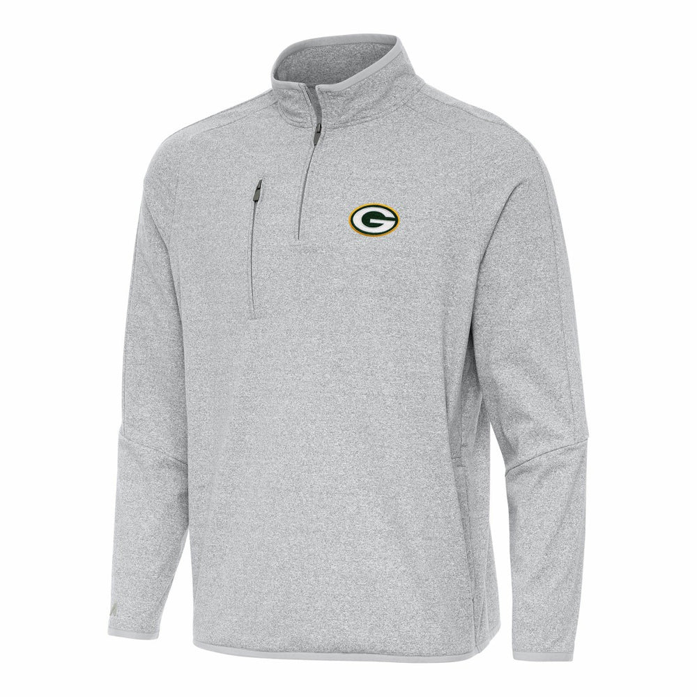Green Bay Packers Antigua Certain Tri-Blend Quarter-Zip Top - Heather Gray sale