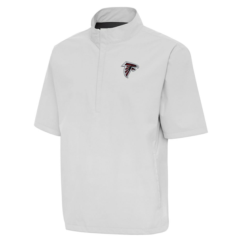 Atlanta Falcons Antigua Brisk Short Sleeve Quarter-Zip Windshirt - Heather Gray cheap