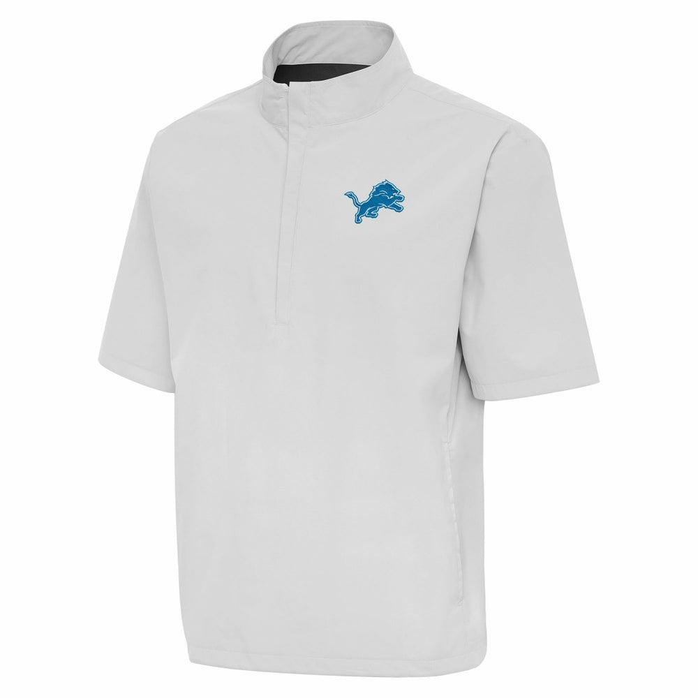 Detroit Lions Antigua Brisk Short Sleeve Quarter-Zip Windshirt - Heather Gray online