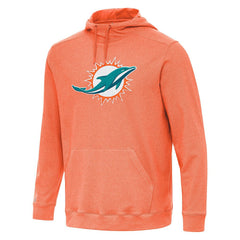 Miami Dolphins Antigua Cloud Pullover Hoodie - Heather Orange for sale